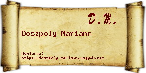 Doszpoly Mariann névjegykártya