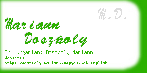 mariann doszpoly business card